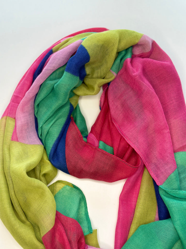 Multi Shape Abstract Scarf | Lime