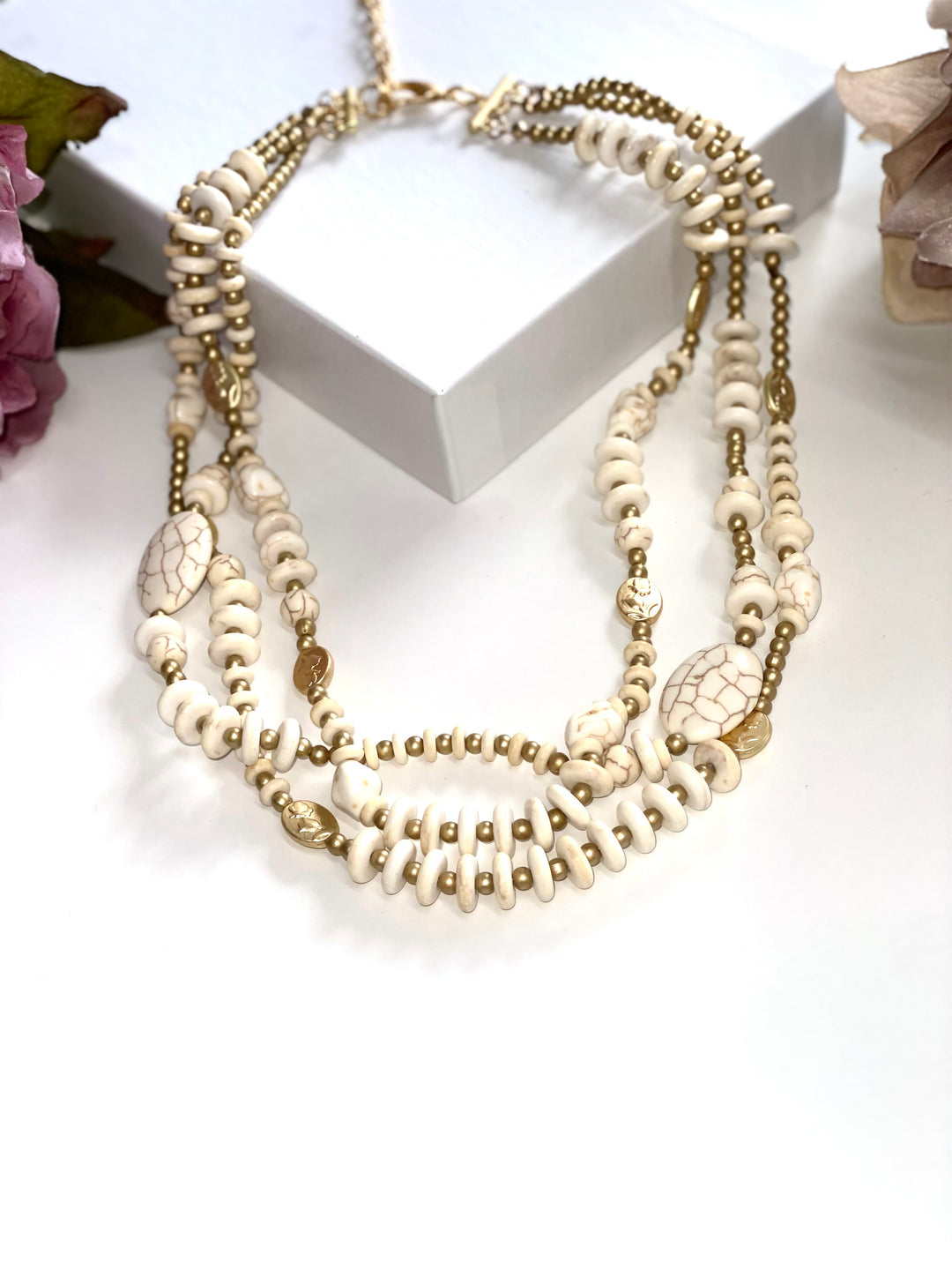 Beaded Gold Necklace