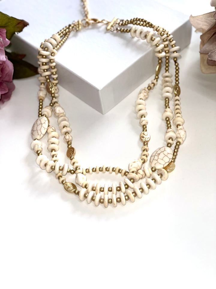 Beaded Gold Necklace