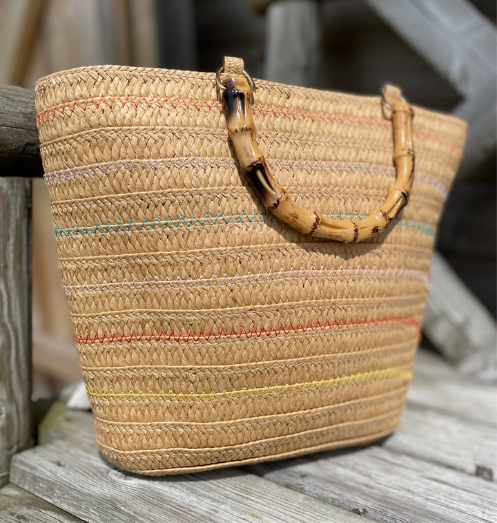 David Jones Multi Woven Straw Bag