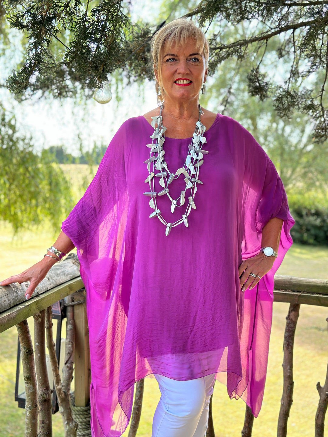 Bella Silk Blouse | Magenta