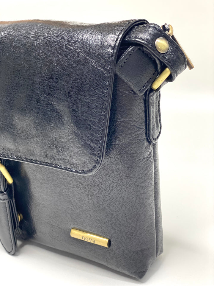 Leather Crossbody Bag - NOVA | Black