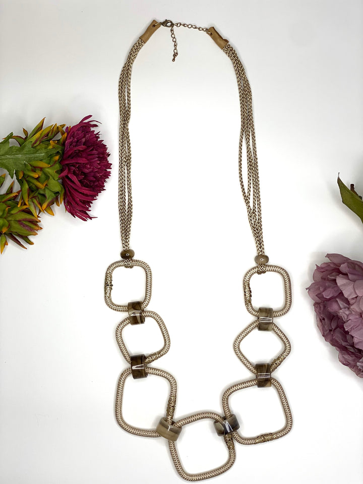 Square Corded Abstract Necklace