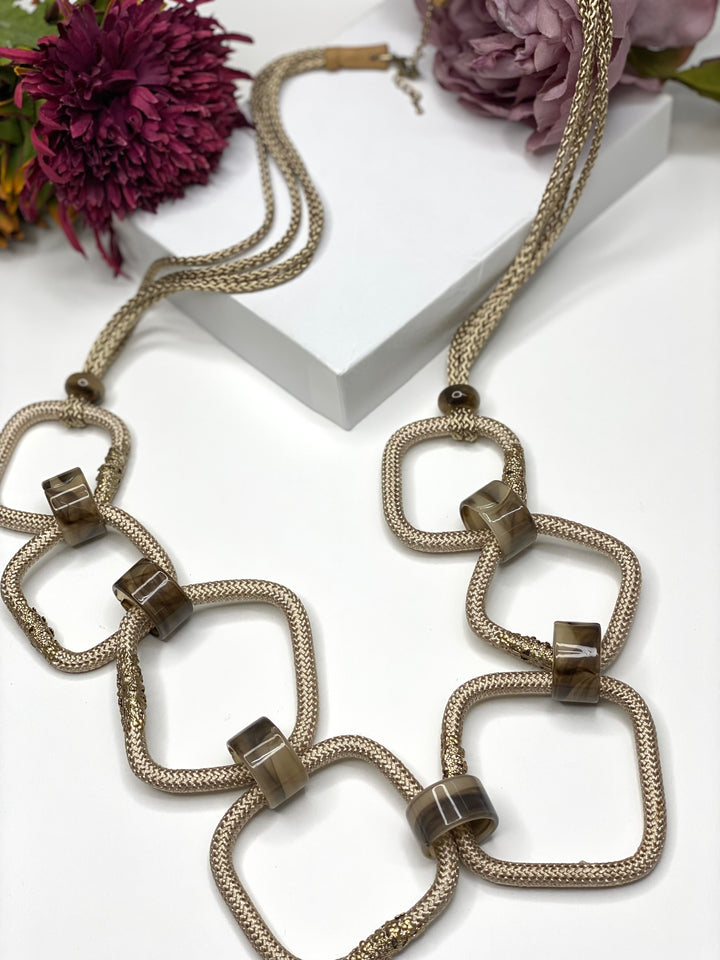 Square Corded Abstract Necklace