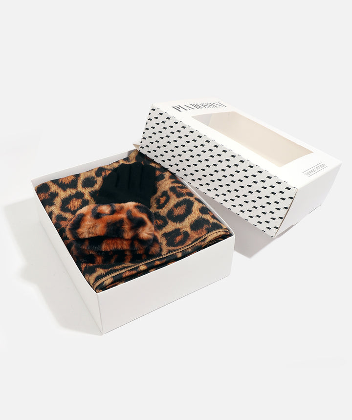 Scarf & Glove Gift Set - Pia Rossini | Leopard