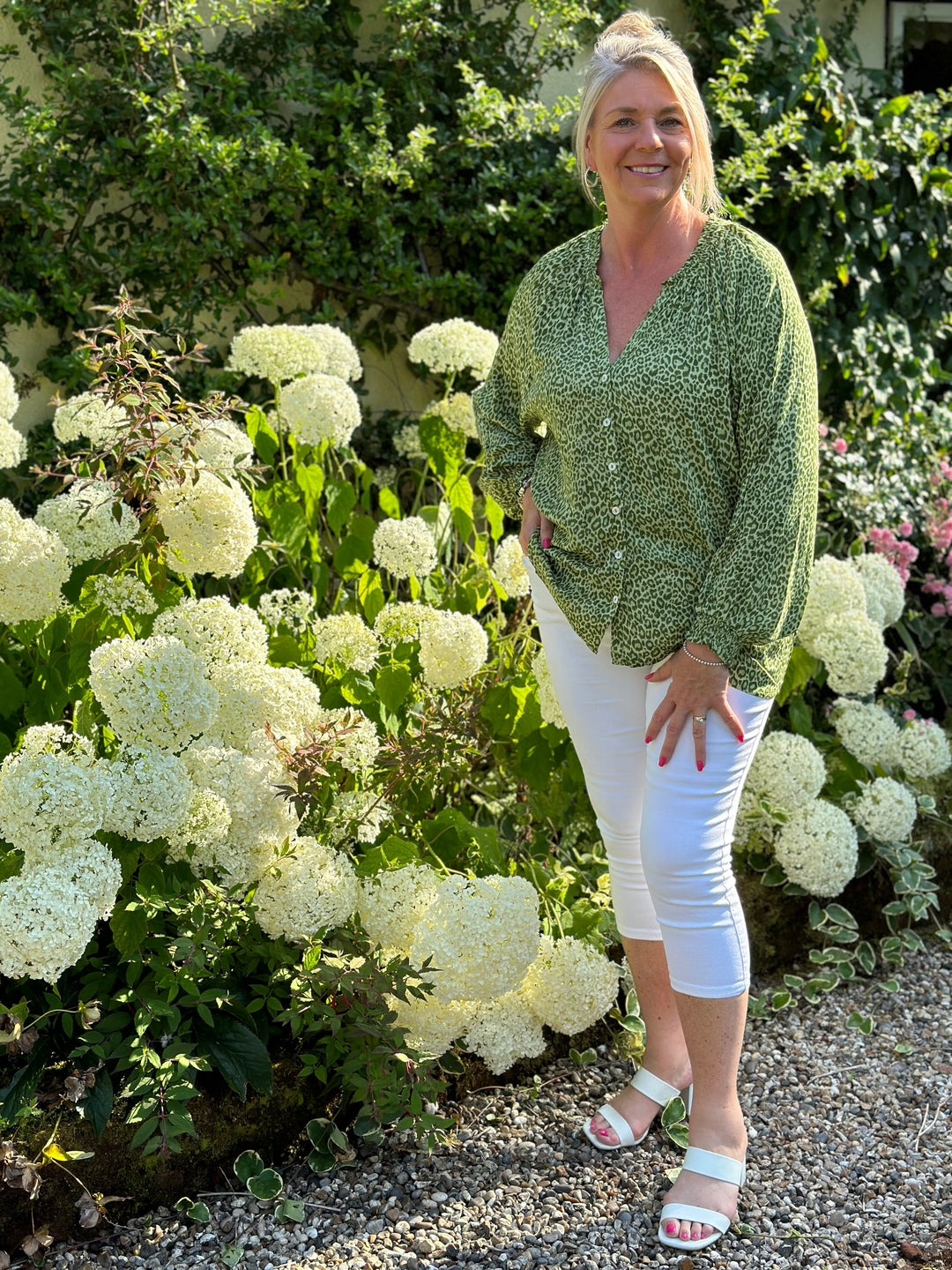 Leopard Print Lightweight Blouse | Green