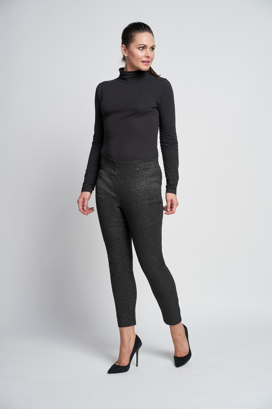 Black Sparkle Slim Leg Trousers - PINNS (302CT)