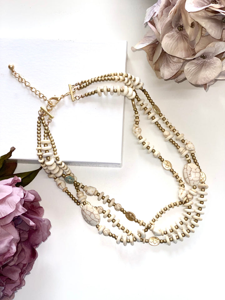 Beaded Gold Necklace