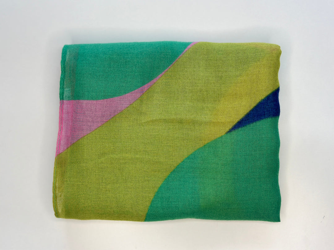 Multi Shape Abstract Scarf | Lime