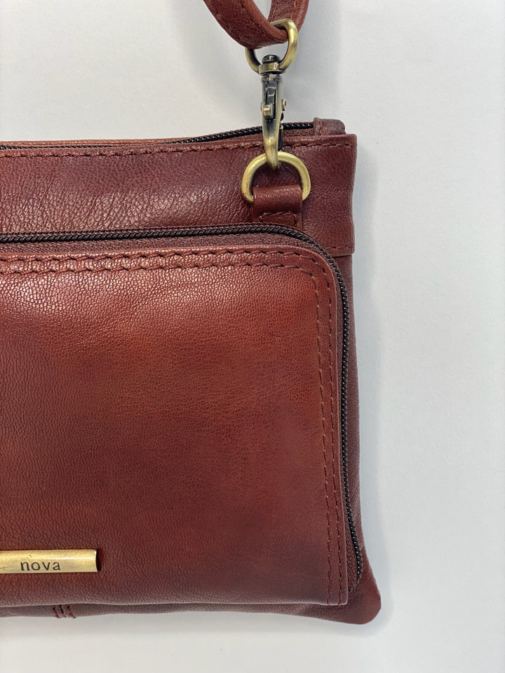 Leather Crossbody Bag/Purse - NOVA | Cognac