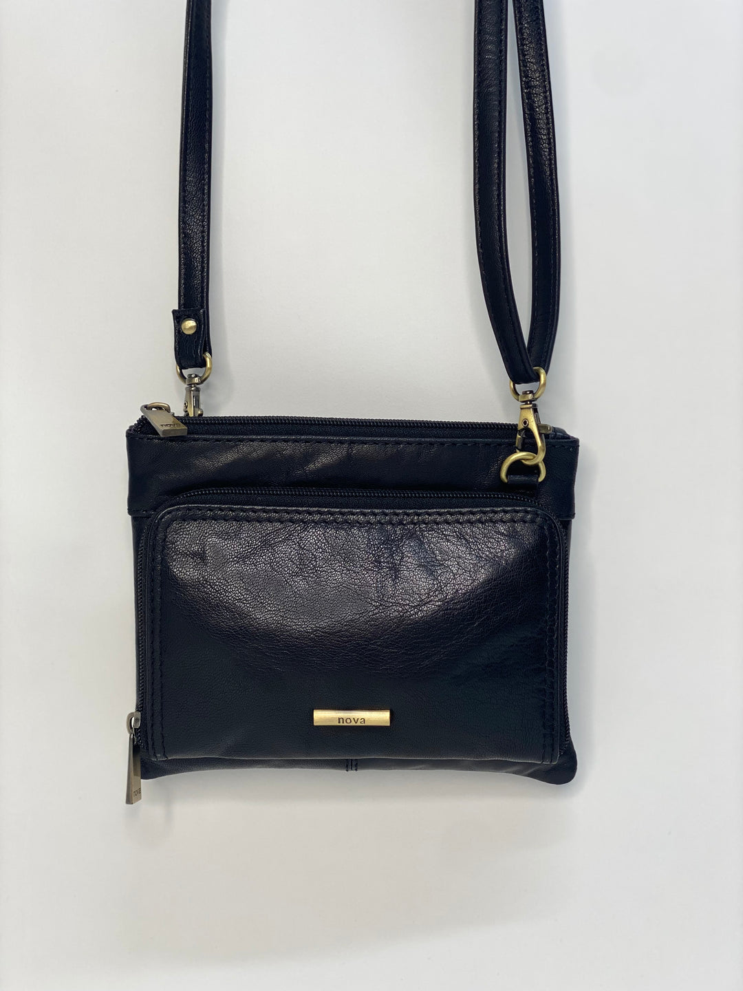 Leather Crossbody Bag/Purse - NOVA | Black