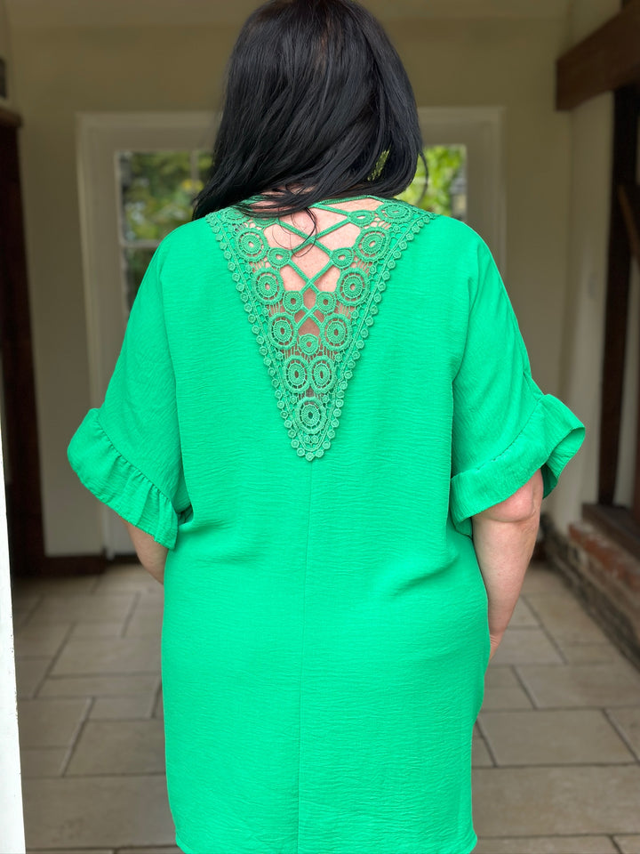 Crochet Detail Blouse | Green