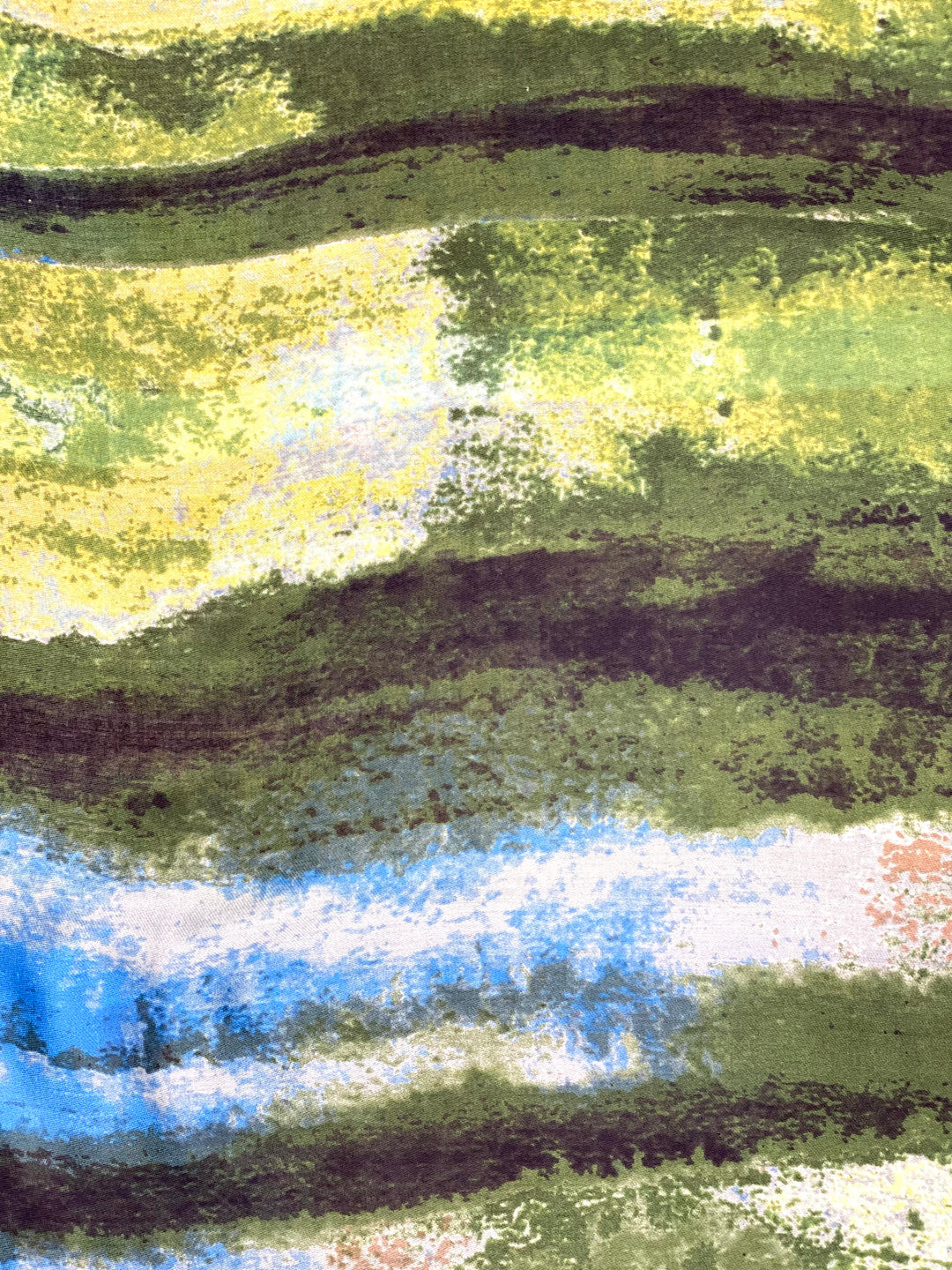 Hand Painted Print Scarf | Green