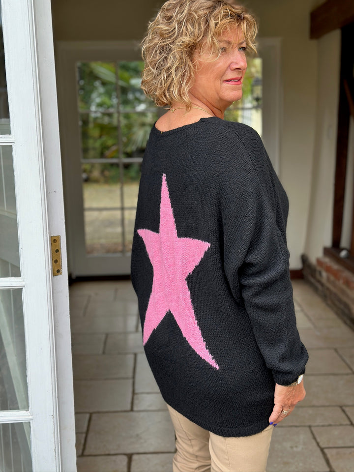 Knit Star Jumper | Black