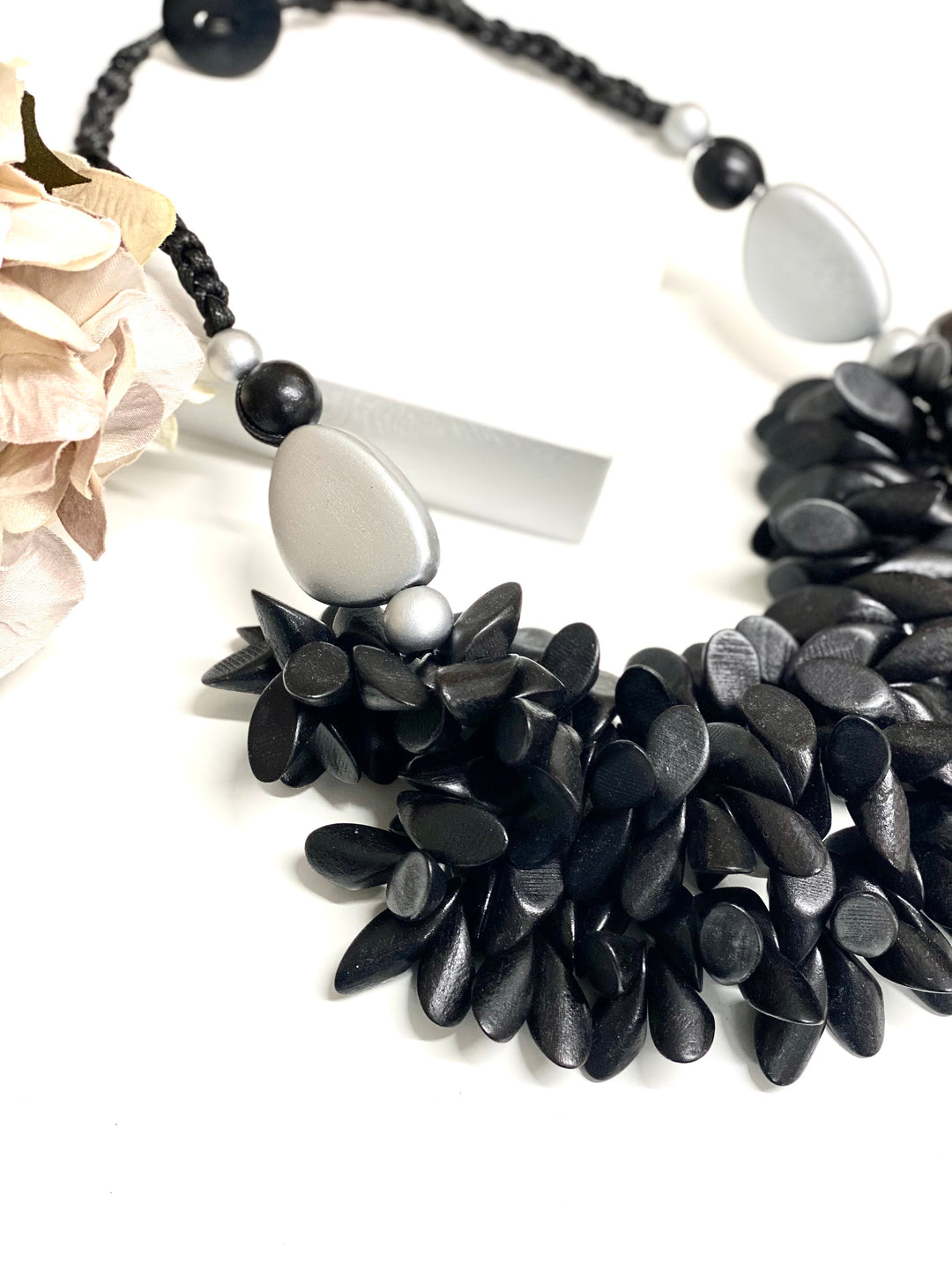 Mini Beaded Layered Necklace | Black