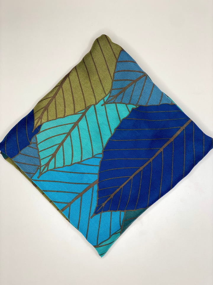 Teal Eco-Leafs Scarf