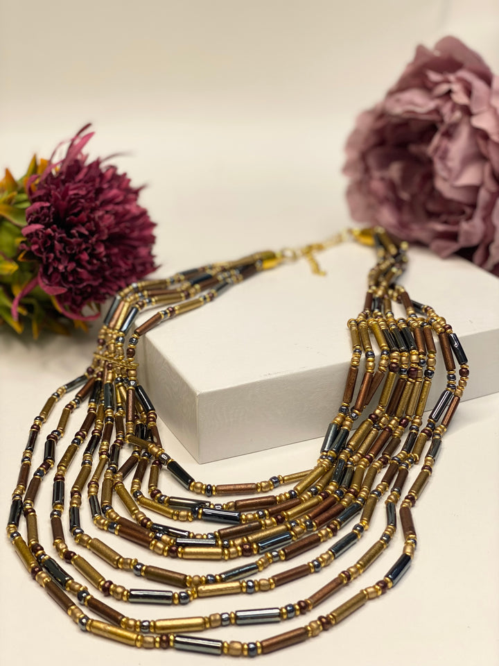 Layered Tube Necklace | Gold