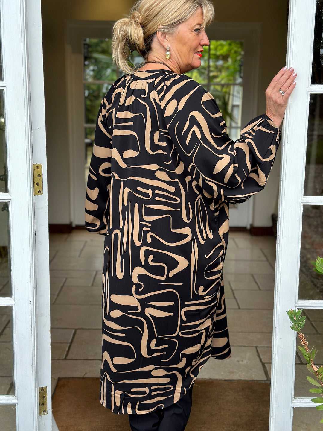 Abstract Tunic Dress - Malissa J | Caramel