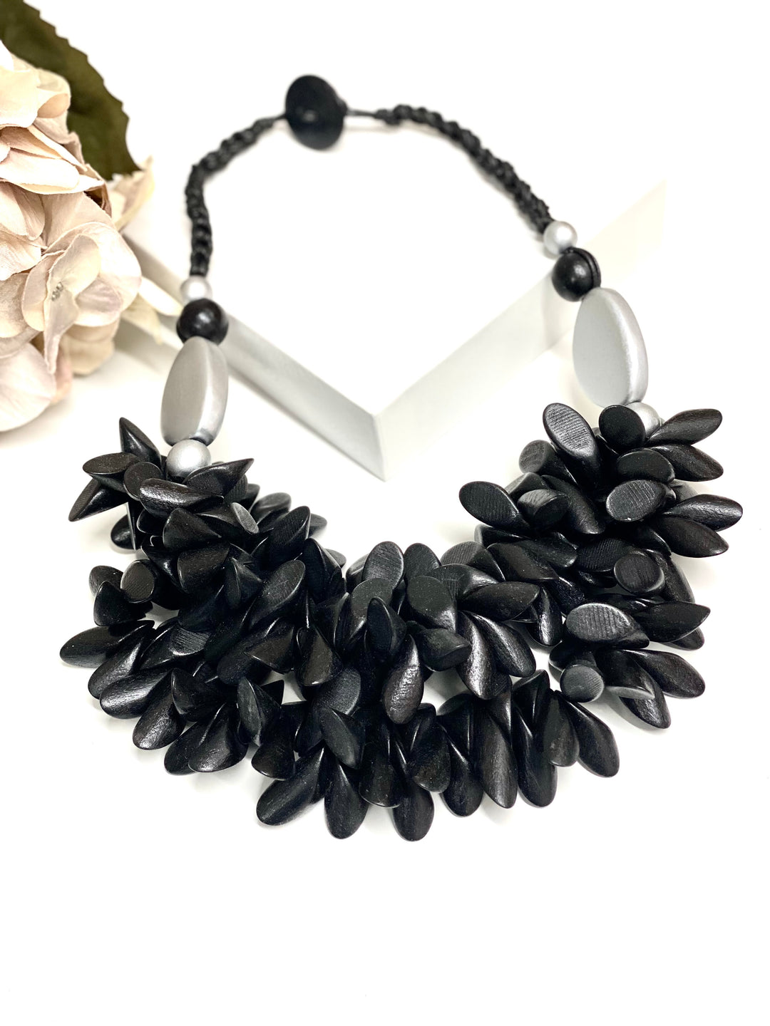 Mini Beaded Layered Necklace | Black