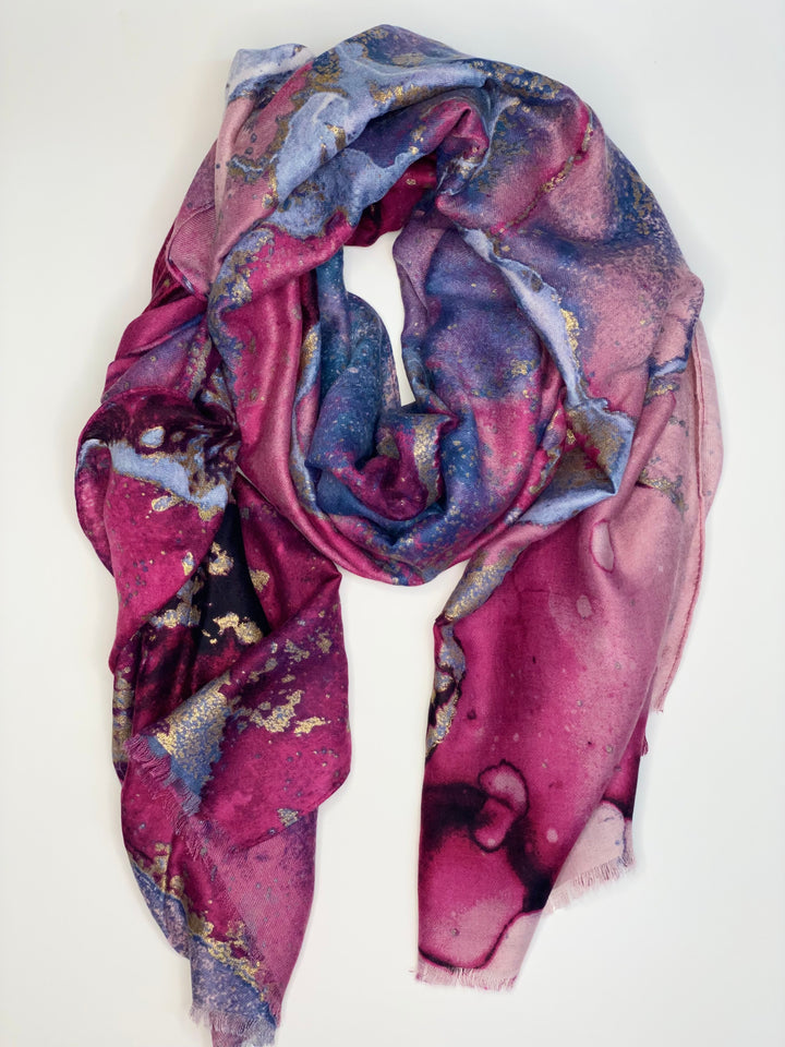 Galaxy Abstract Scarf | Burgundy