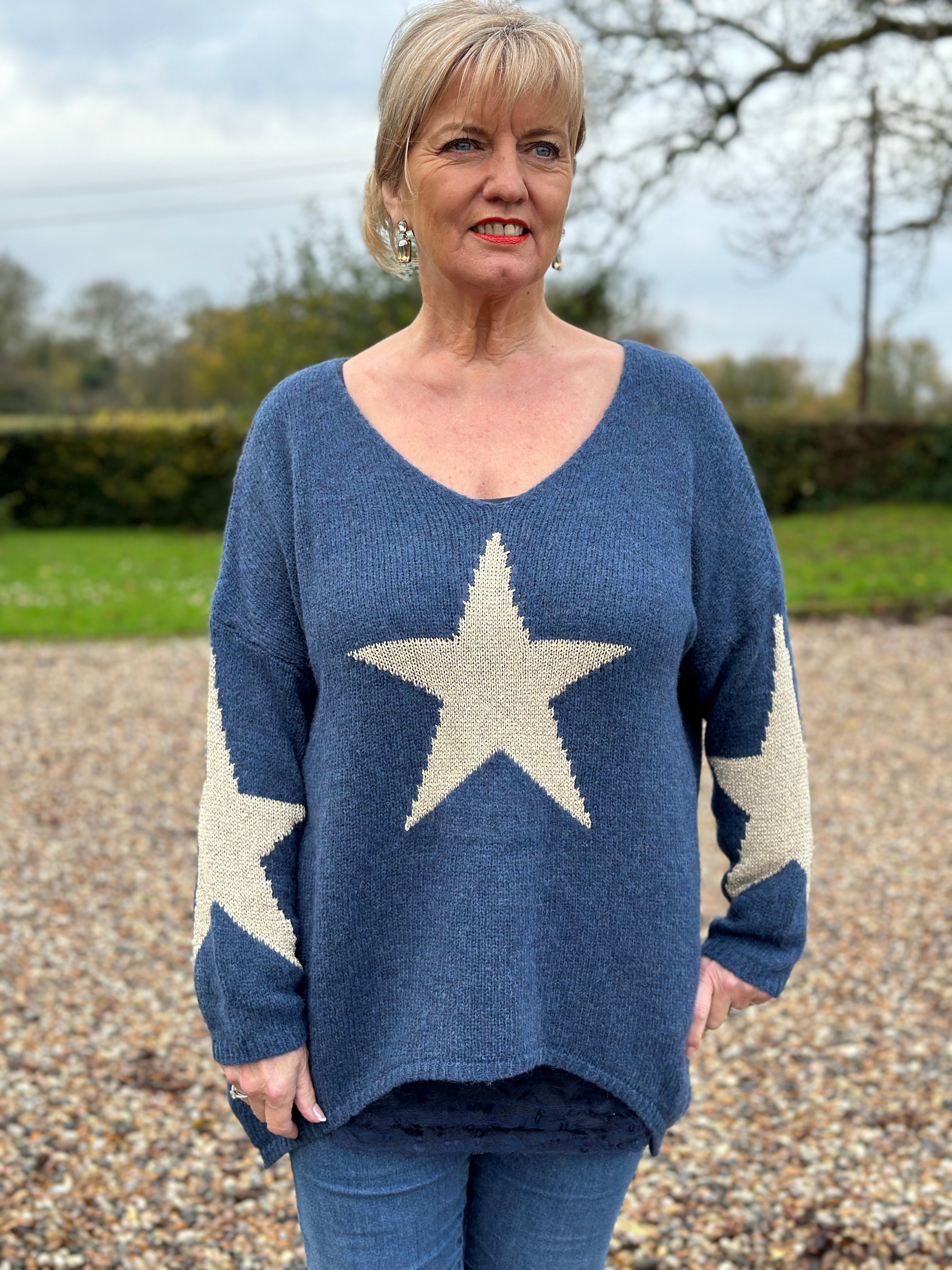 Jumper with star on front best sale