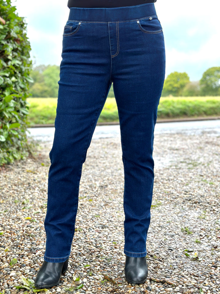 Super-Stretch Casual Pull-Up Jeans - PINNS 436T | Indigo Denim