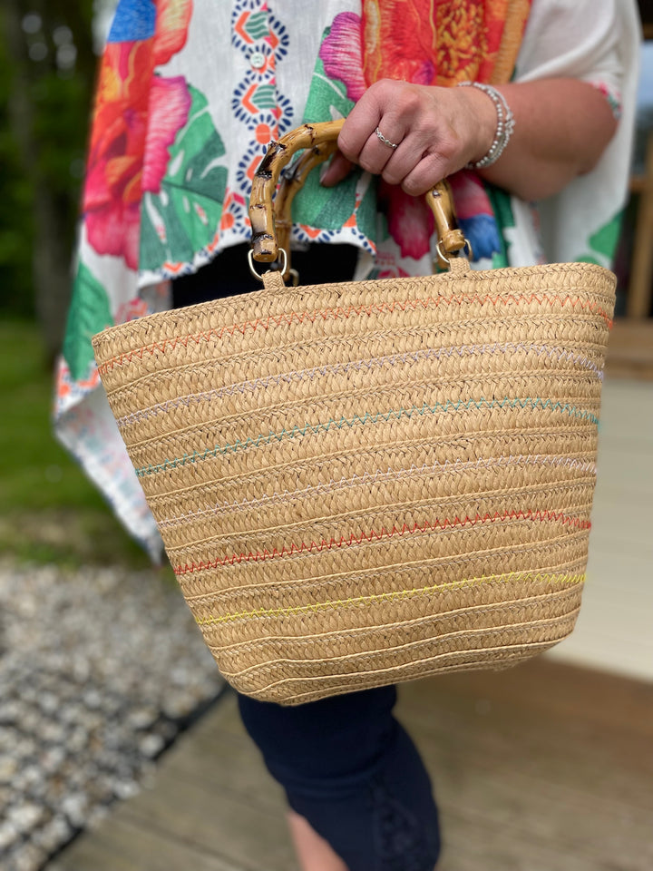 David Jones Multi Woven Straw Bag