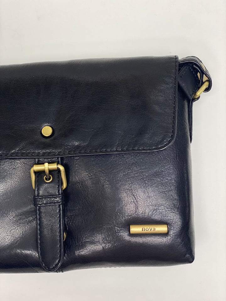 Leather Crossbody Bag - NOVA | Black