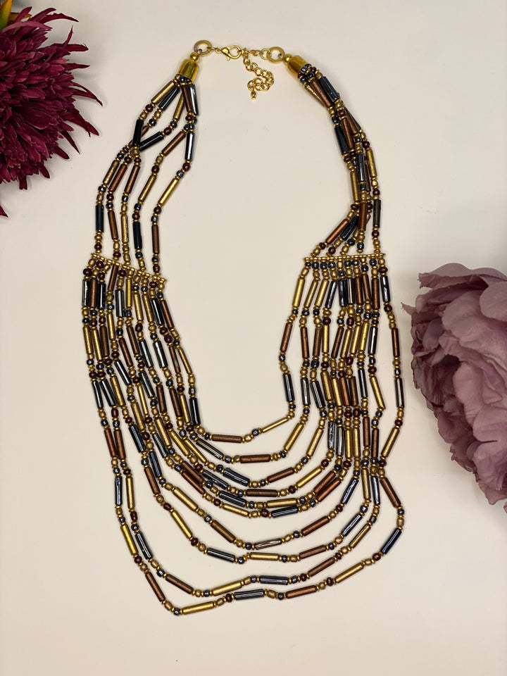 Layered Tube Necklace | Gold