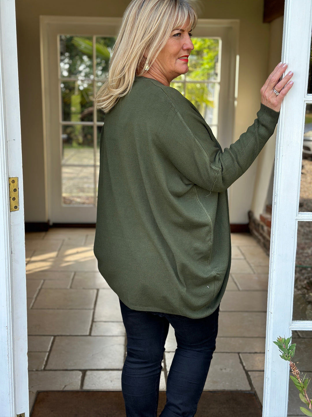 Rose Cut Out Jumper | Khaki