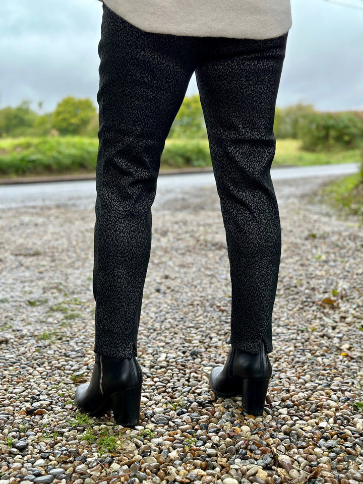 Black Sparkle Slim Leg Trousers - PINNS (302CT)