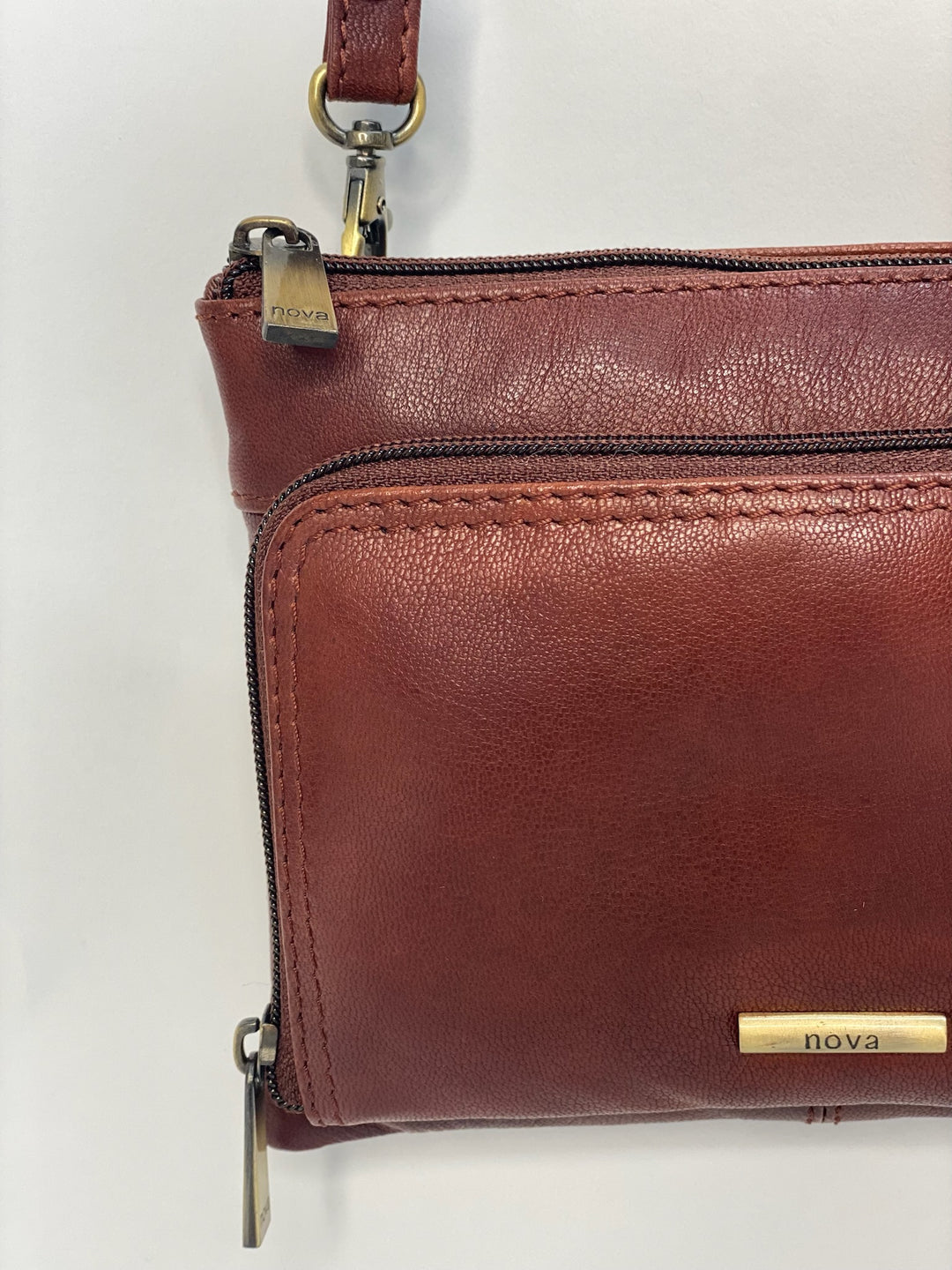 Leather Crossbody Bag/Purse - NOVA | Cognac