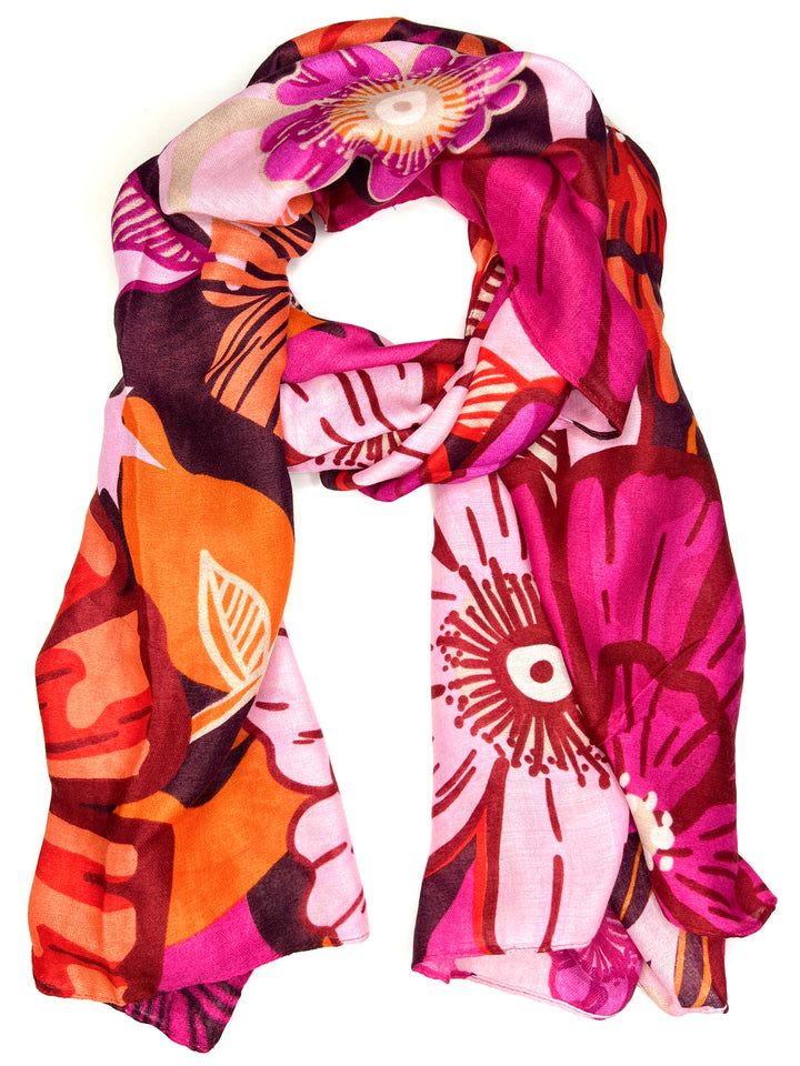 Flower Print Scarf | Pink