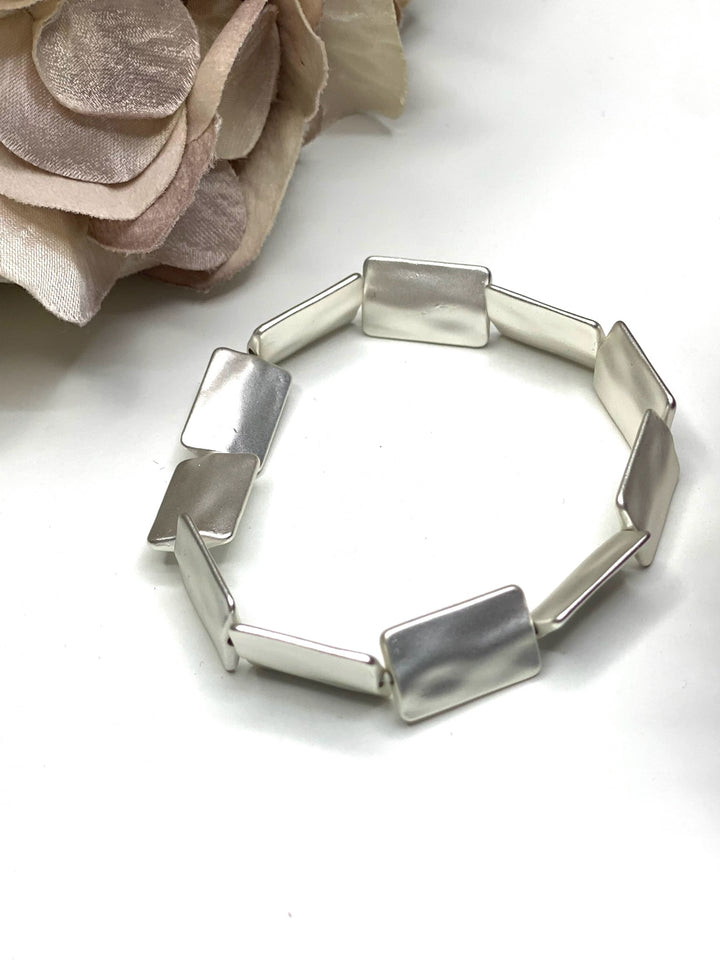 Brushed Rectangle Bracelet | Silver