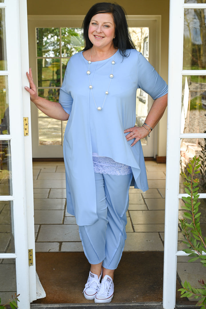 Two Piece Sky Blue Trouser Co-ord - ID Clothing