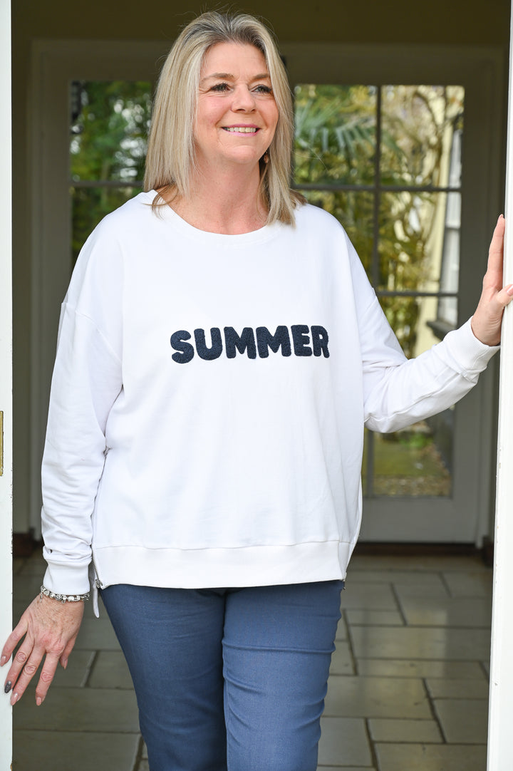 'SUMMER' Sweatshirt | White