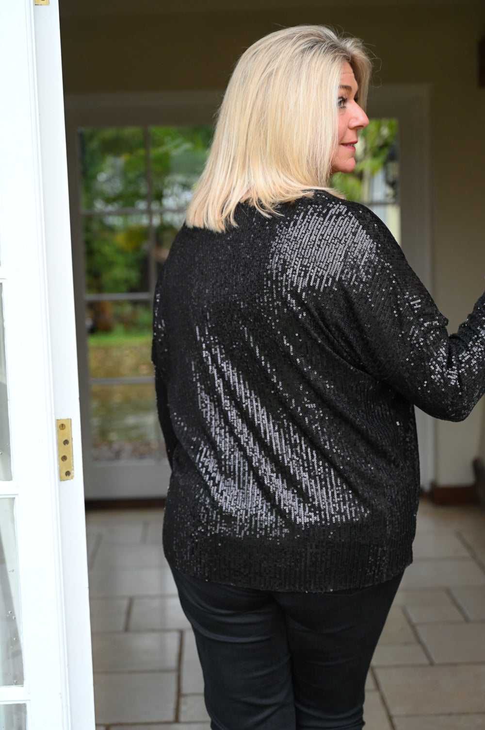 Sequin Party Top | Black