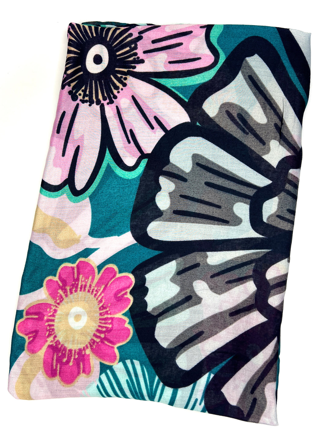 Flower Print Scarf | Teal