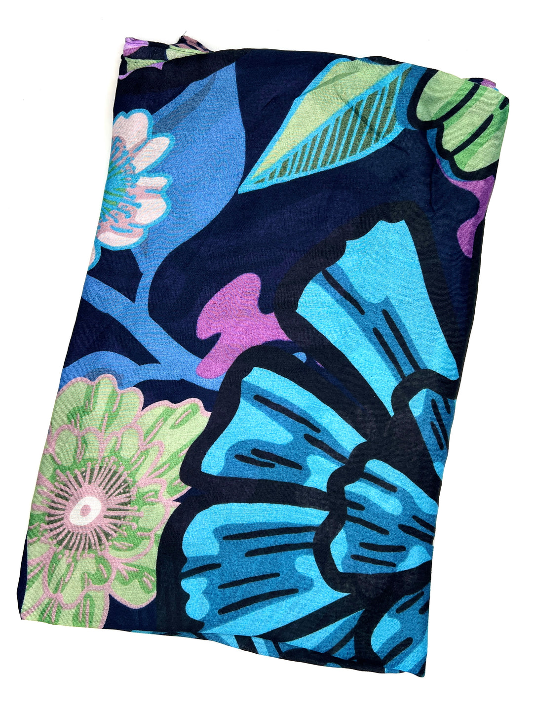 Flower Print Scarf | Blue