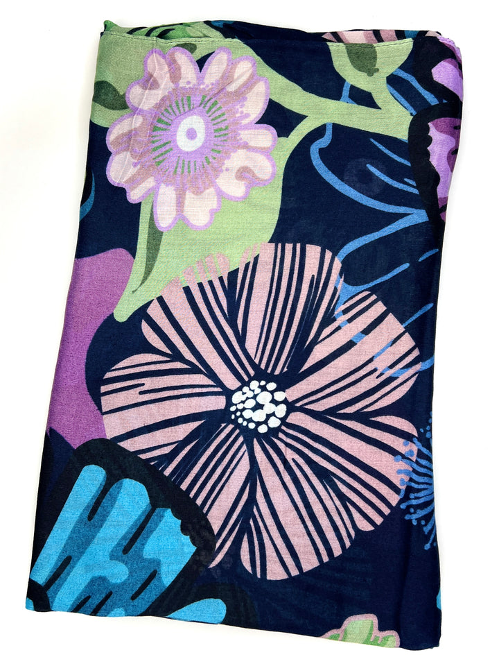 Flower Print Scarf | Blue