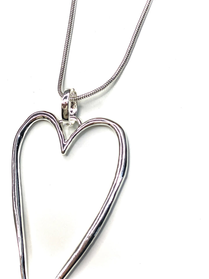 Heart Pendant Necklace | Silver