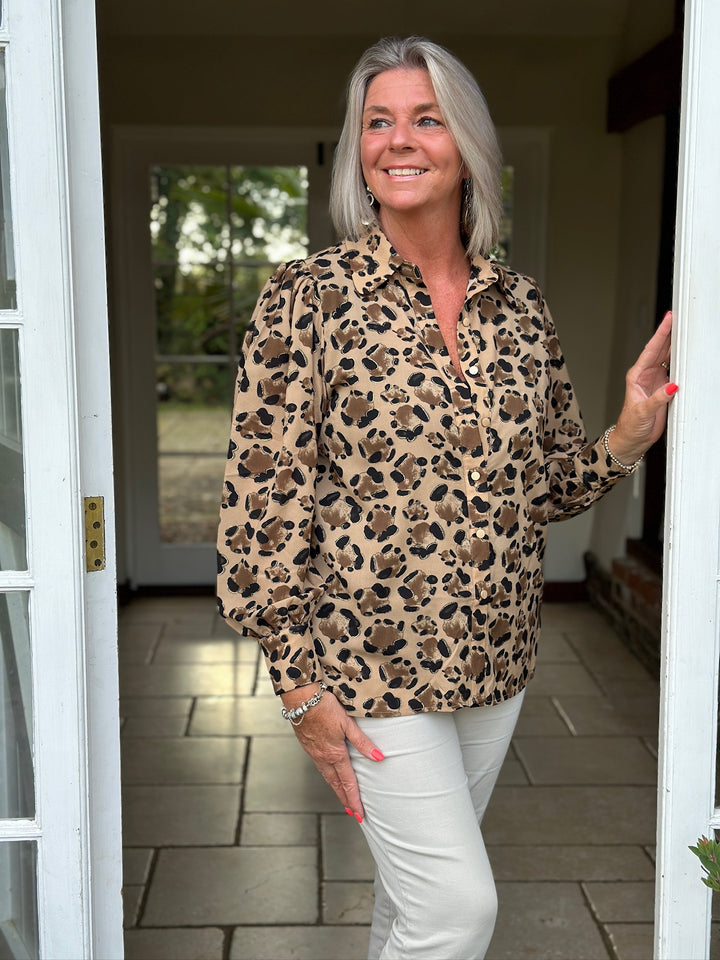 Leopard Print Sparkle Blouse - Malissa J