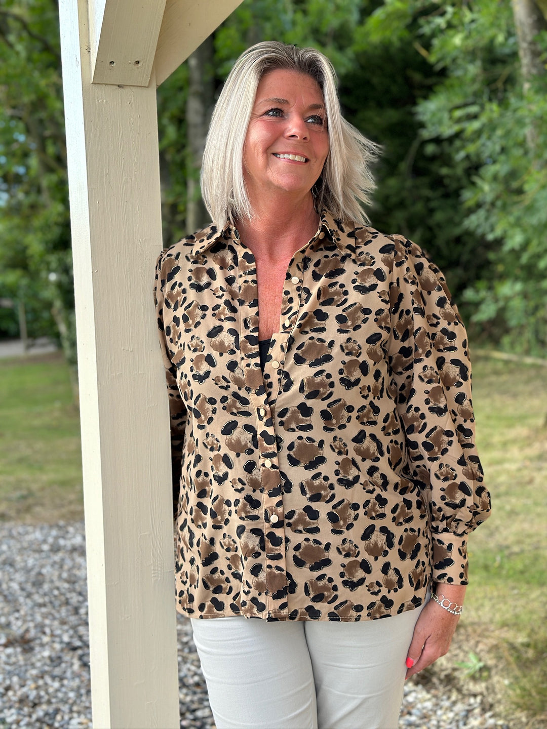 Leopard Print Sparkle Blouse - Malissa J