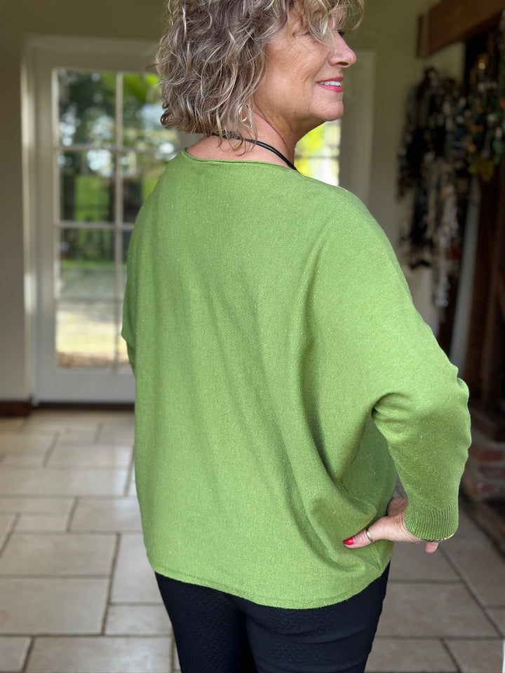 Sparkles Batwing Jumper | Green