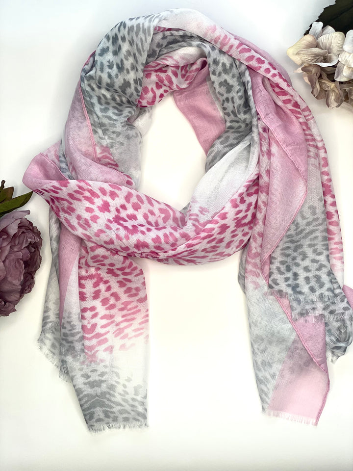 Animal print scarf | Pink