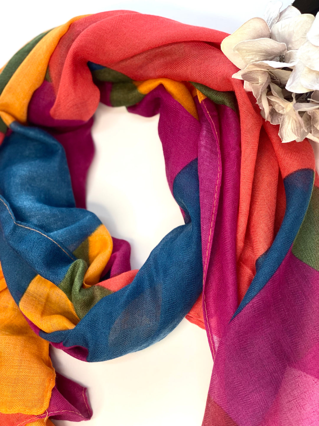 Multi Shape Abstract Scarf | Orange