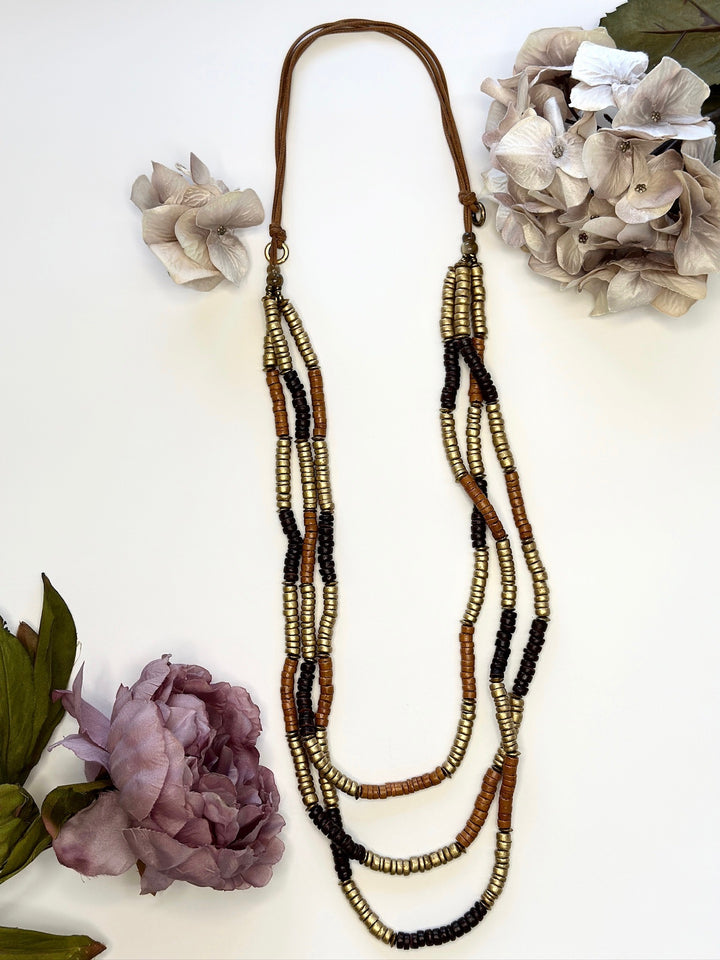 Abstract Layered Beaded Necklace