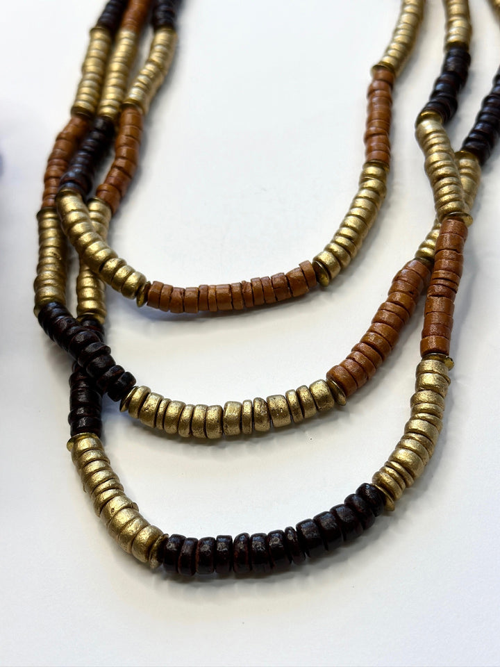 Abstract Layered Beaded Necklace