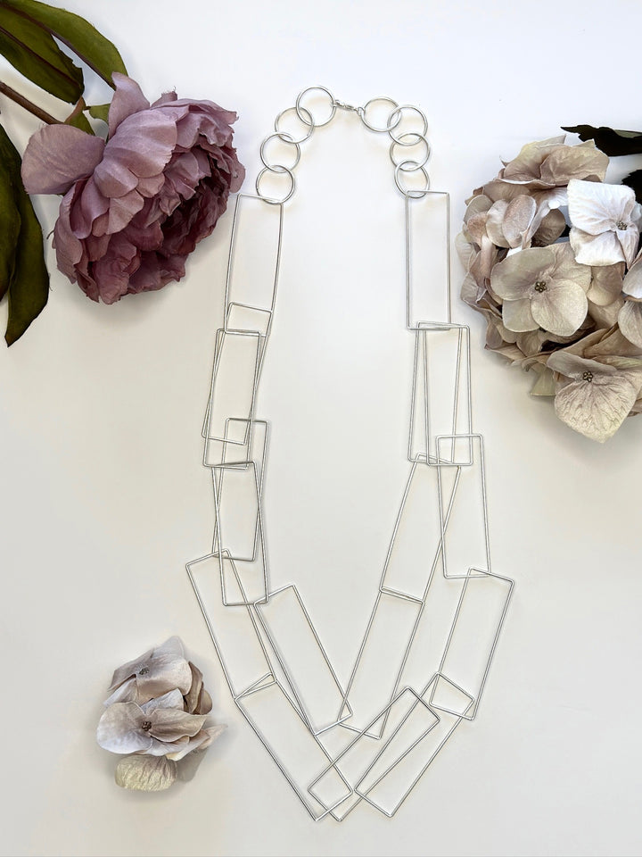 Abstract Rectangle Necklace