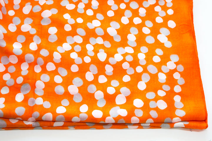 Orange & Grey Polka Dot Scarf